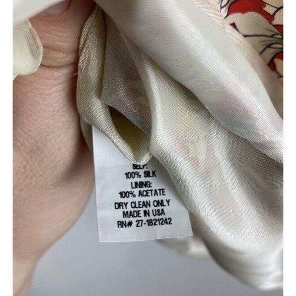 Rachel Antonoff Erin Yolk Dress Long‎ Sleeve Red Cream Size 0 Mini Dress Silk - Picture 10 of 10